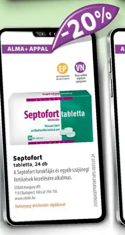 Alma Gyógyszertárak Septofort tabletta ajánlat