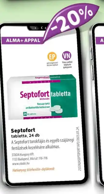 Alma Gyógyszertárak Septofort tabletta ajánlat
