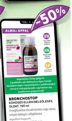 Alma Gyógyszertárak BRONCHOSTOP KÖHÖGÉS ELLENI ajánlat