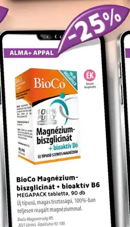 Alma Gyógyszertárak BioCo Magnézium-biszglicinát + B6 ajánlat