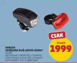 PENNY Dunlop Kerékpár Első-Hátsó Lámpa ajánlat
