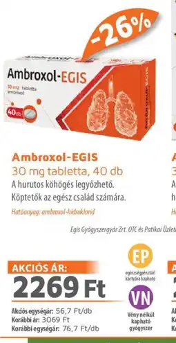 Alma Gyógyszertárak Ambroxol-EGIS tabletta ajánlat