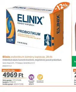 Alma Gyógyszertárak ELINIX PROBIOTIKUM KEMÉNY KAPSZULA ajánlat