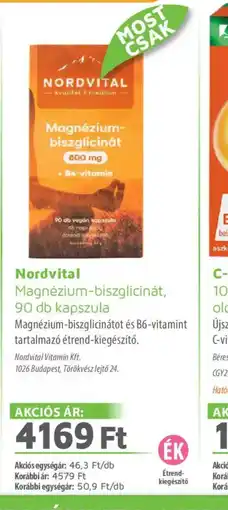 Alma Gyógyszertárak Nordvital Magnézium-biszglicinát ajánlat