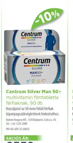 Alma Gyógyszertárak Centrum Silver Man 50+ multivitamin ajánlat