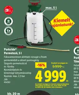 Lidl Parkside® Permetező 5 l ajánlat