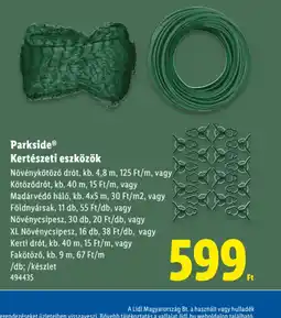 Lidl Parkside Kertészeti eszközök ajánlat