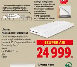 Lidl Livarno 7 znás komfortmatrac ajánlat