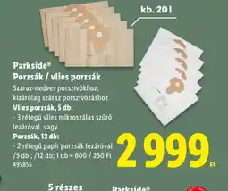 Lidl Parkside Porzsák / vlies porzsák ajánlat