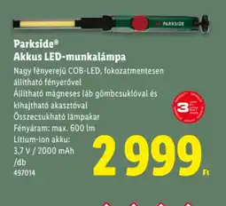 Lidl Parkside Akkus LED-munkalámpa ajánlat