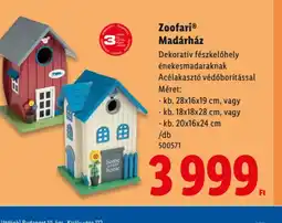 Lidl Zoofari Madárház ajánlat