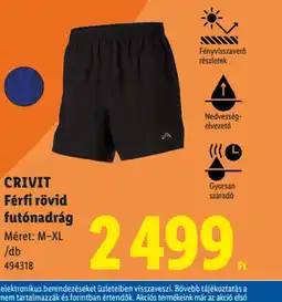 Lidl CRIVIT Férfi rövid futnadrág ajánlat