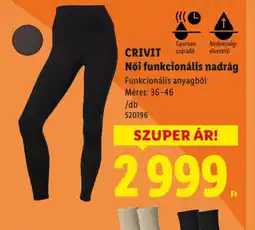 Lidl CRIVIT Női funkcionális nadrág ajánlat