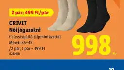 Lidl CRIVIT Női jgazokni ajánlat