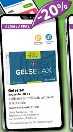 Alma Gyógyszertárak Gelselax kapszula ajánlat