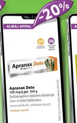 Alma Gyógyszertárak Apranax Dolo ajánlat