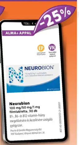 Alma Gyógyszertárak Neurobion filmtabletta ajánlat
