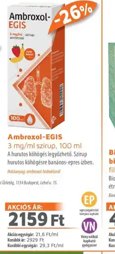 Alma Gyógyszertárak Ambroxol-EGIS szirup ajánlat
