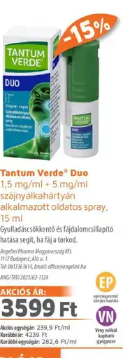 Alma Gyógyszertárak Tantum Verde Duo spray ajánlat