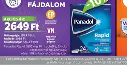 Alma Gyógyszertárak Panadol Rapid filmtabletta ajánlat