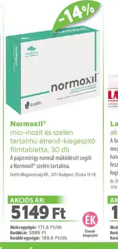 Alma Gyógyszertárak Normoxil filmtabletta ajánlat