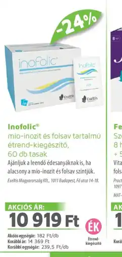 Alma Gyógyszertárak Inofolic étrend-kiegész Korábbi egységár: 239,5 Ft/dbtő ajánlat