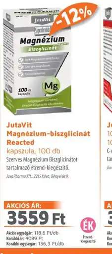 Alma Gyógyszertárak JutaVit Magnézium-biszglicinát ajánlat