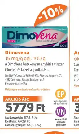 Alma Gyógyszertárak Dimovena gél ajánlat