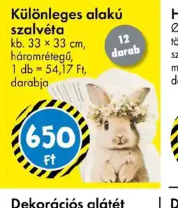 Tedi Különleges alakú szalvéta ajánlat