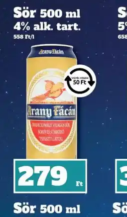 Family Diszkont ARANY FÁCÁN Sör ajánlat