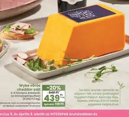 Spar Wyke vörös cheddar sajt ajánlat