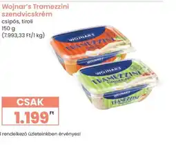 Spar WOJNAR'S Tramezzini szendvicskrém ajánlat
