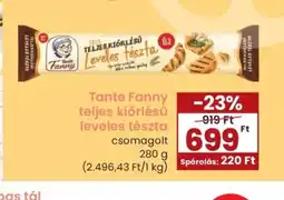 Spar Tante Fanny leveles tészta ajánlat