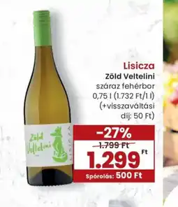 Spar Lisicza Zöld Veltelini fehérbor ajánlat