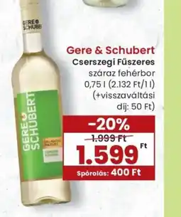 Spar Gere & Schubert Cserszegi ajánlat