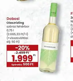 Spar Dobosi Olaszrizling ajánlat