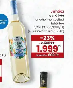 Spar Juhász Irsai Olivér bor ajánlat