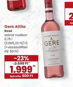 Spar Gere Attila Rosé ajánlat