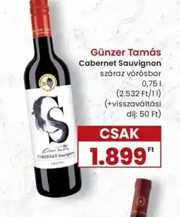 Spar Günzer Tamás Cabernet Sauvignon ajánlat