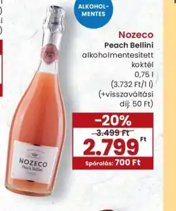 Spar Nozeco Peach Bellini koktél ajánlat