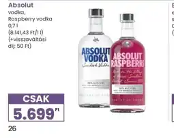 Spar Absolut vodka ajánlat