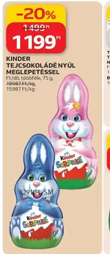 Auchan KINDER TEJCSOKOLÁDÉ NYÚL ajánlat