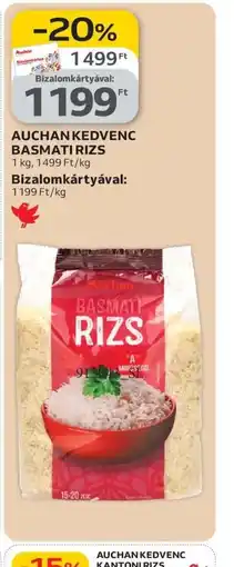 Auchan AUCHAN KEDVENC BASMATI RIZS ajánlat