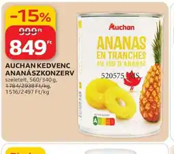 Auchan AUCHAN ANANÁSZZKONZERV ajánlat