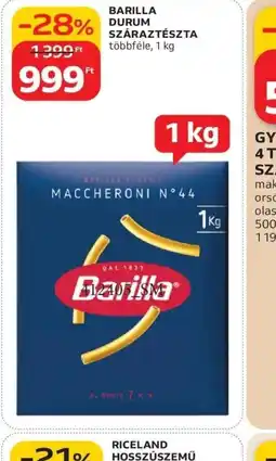 Auchan BARILLA DURUM SZÁRAZTÉSZTA ajánlat