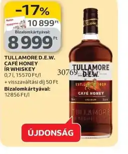 Auchan TULLAMORE D.E.W. CAFÉ HONEY ÍR WHISKEY ajánlat