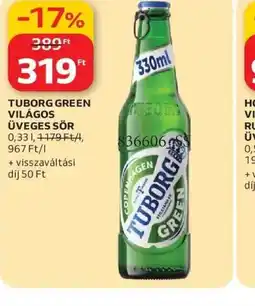 Auchan TUBORG GREEN VILÁGOS ÜVEGES SÖR ajánlat