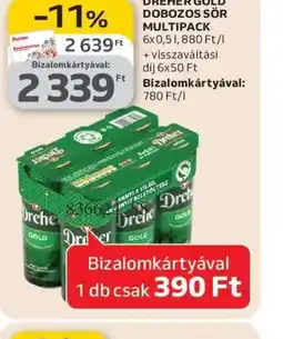 Auchan DREHER GOLD DOBOZOS SÖR MULTIPACK ajánlat