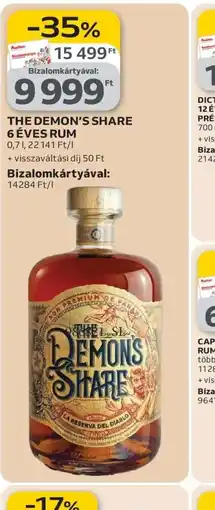 Auchan THE DEMON'S SHARE 6 ÉVES RUM ajánlat