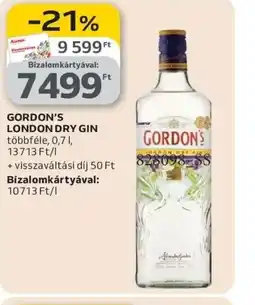 Auchan GORDON'S LONDON DRY GIN ajánlat